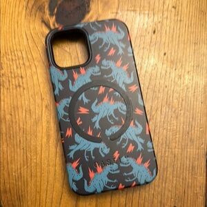 Casely Dinosaur Pattern iPhone 12 Case -MagSafe - Black and Blue